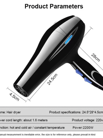 Hair Dryer 2200W Professional Powerful Hair Dryer
